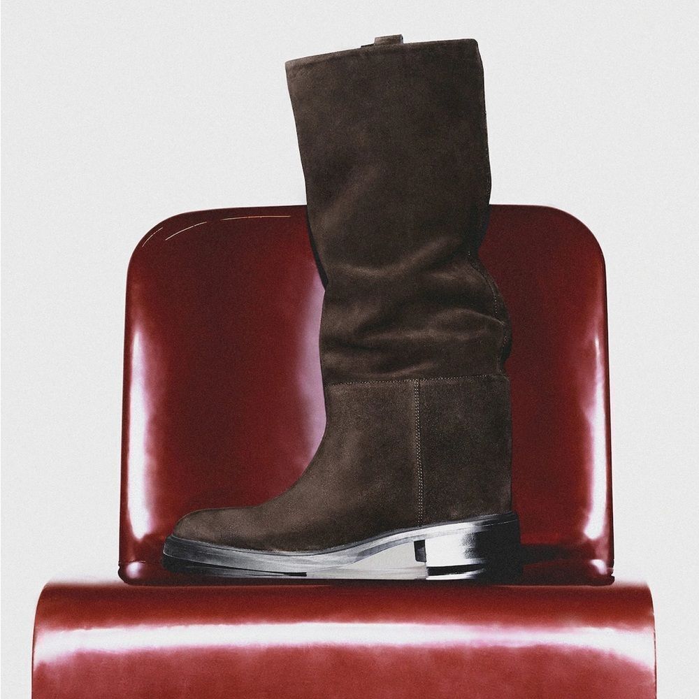 COS SUEDE RIDING BOOTS in Chocolate brown - Picture 9 of 16